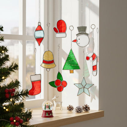 Stained glass Christmas ornaments