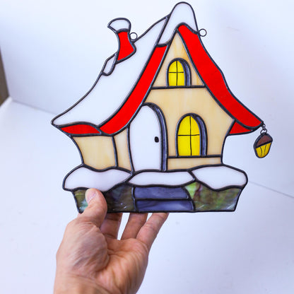 Stained Resin Christmas Village Set