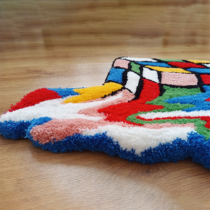3D Rubik's Cube Tufted Rug, Gamer Gift, Kids Decor