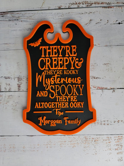 Custom Last Name Halloween Sign