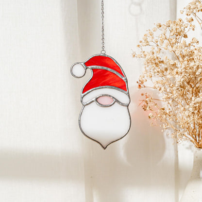 Santa Claus stained glass suncatchers home decor
