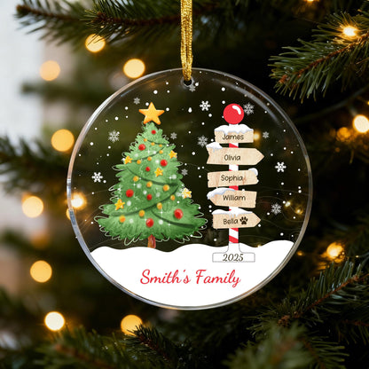 Custom Family Name Christmas Ornament 2025