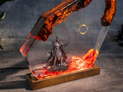 Ring of Flame Resin Lamp