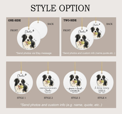 Personalized Watercolor Pet Photo Ornament