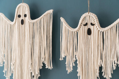 Macrame Ghost, Spooky Wall Art