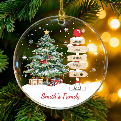 Custom Family Name Christmas Ornament 2025