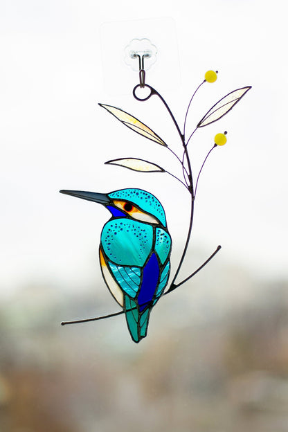 Stained Glass Kingfisher Suncatcher