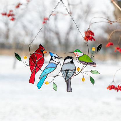 Cardinal stained glass window hangings