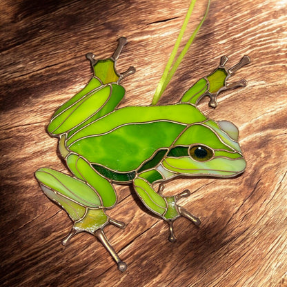 Frog stained resin window hangings