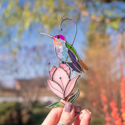 Flower stained glass window hangings