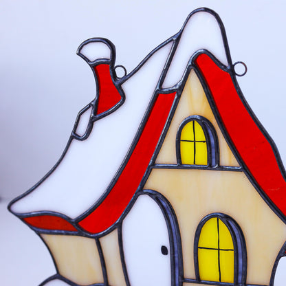 Stained Resin Christmas Village Set