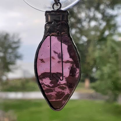 Christmas Lights Suncatcher, Stained Glass Christmas Ornaments