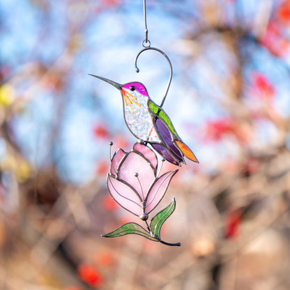 Flower stained glass window hangings