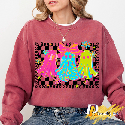 Neon Halloween Ghost Png, Cute Coquette Spooky Season Design