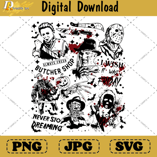 Retro Halloween png, Horror Movie Png