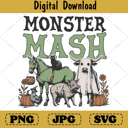 Funny Western Monster Mash Country Design
