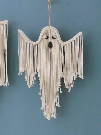 Macrame Ghost, Spooky Wall Art