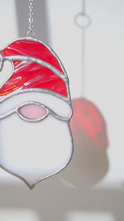 Santa Claus stained glass suncatchers home decor